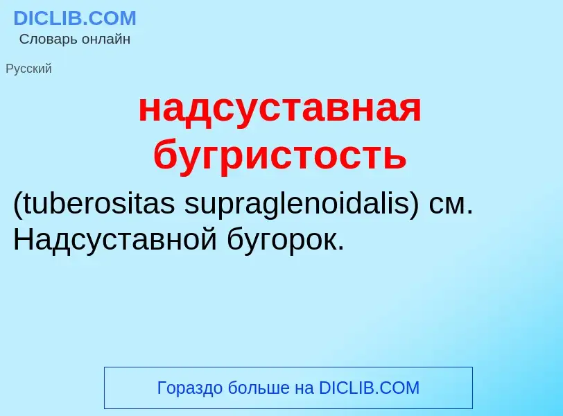 Was ist надсуставная бугристость  - Definition