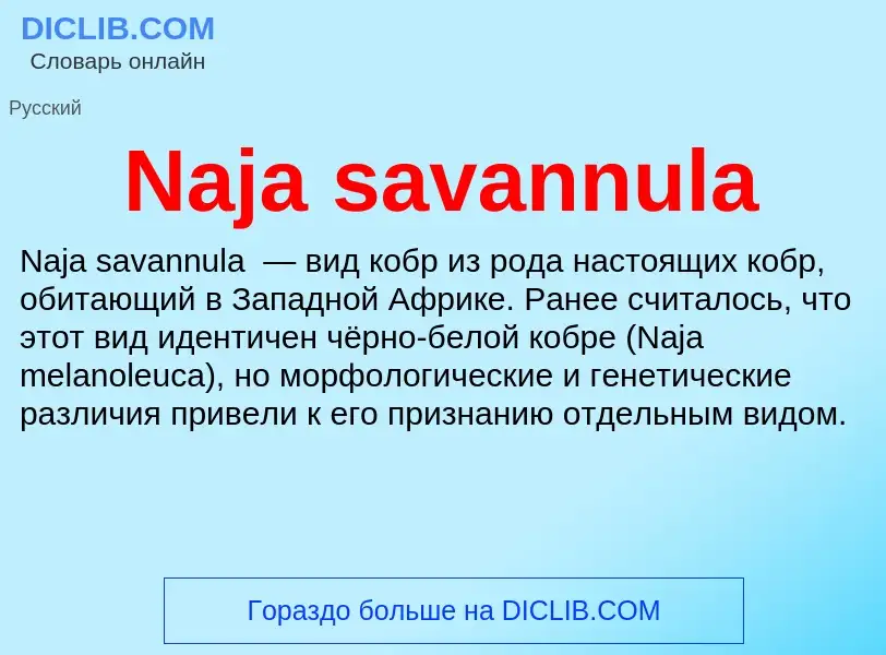 Что такое Naja savannula - определение