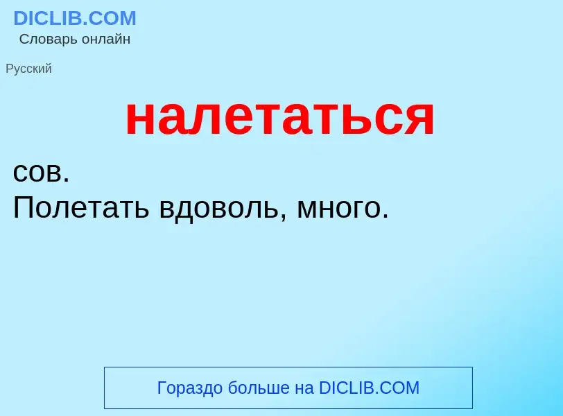 ¿Qué es налетаться? - significado y definición