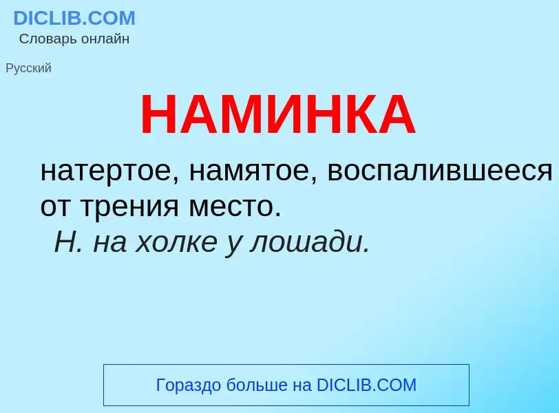 Wat is НАМИНКА - definition