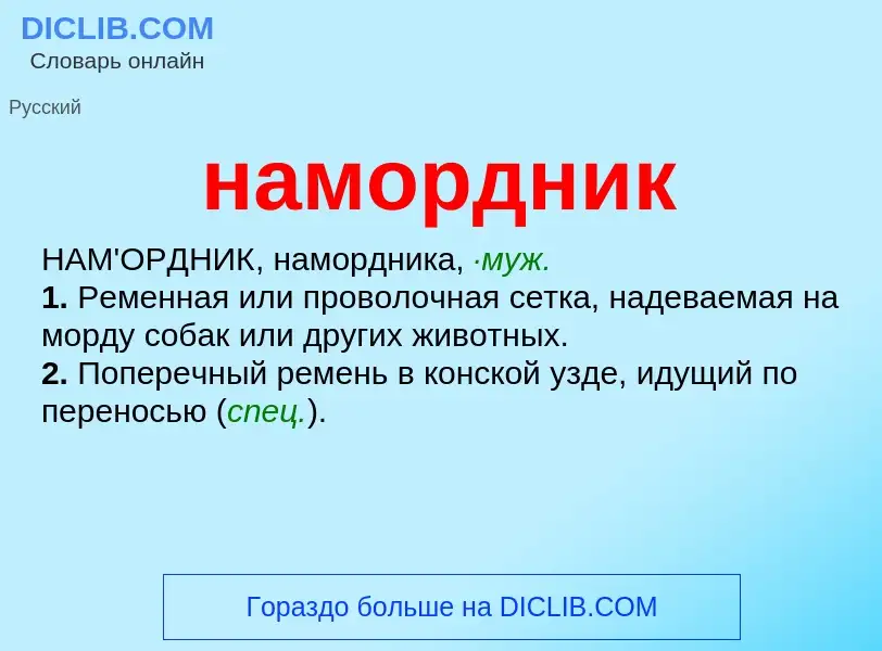 Wat is намордник - definition