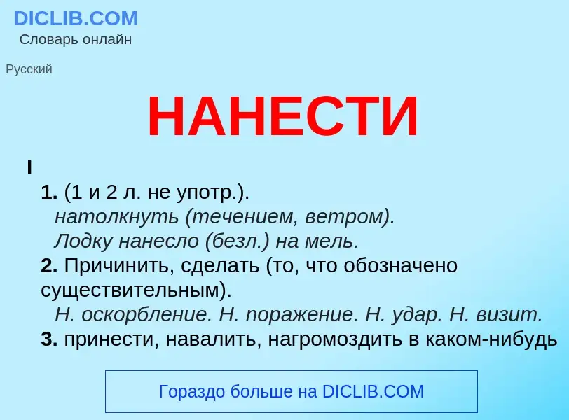 Что такое НАНЕСТИ - определение