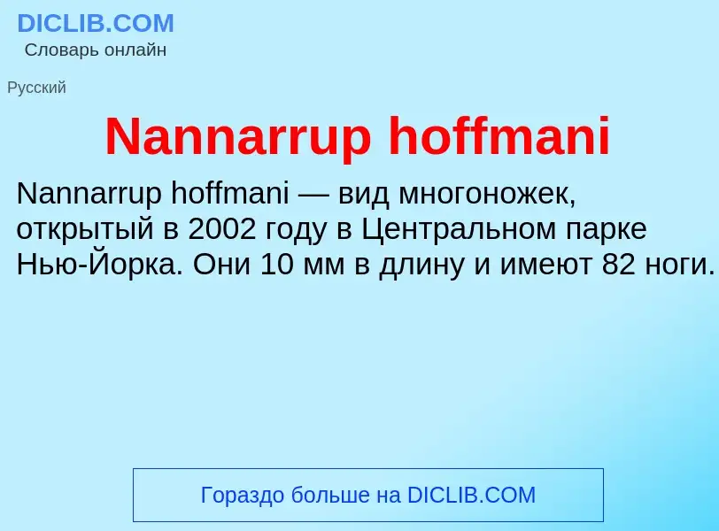 Что такое Nannarrup hoffmani - определение