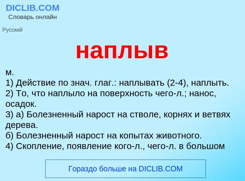 ¿Qué es наплыв? - significado y definición