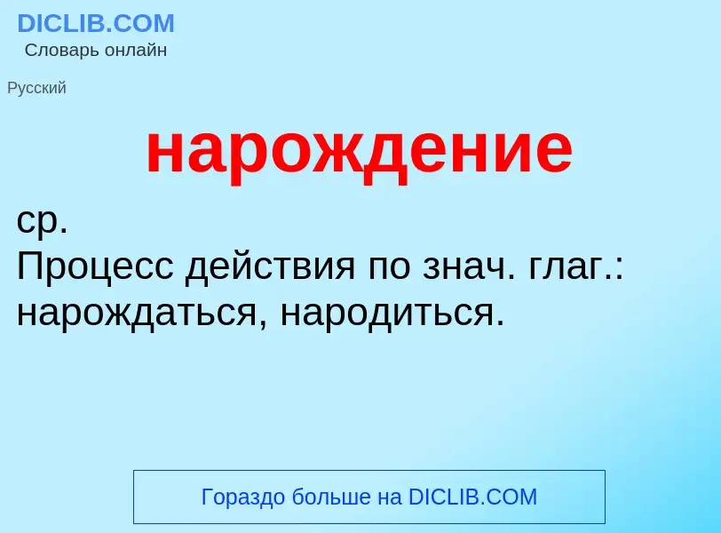 ¿Qué es нарождение? - significado y definición