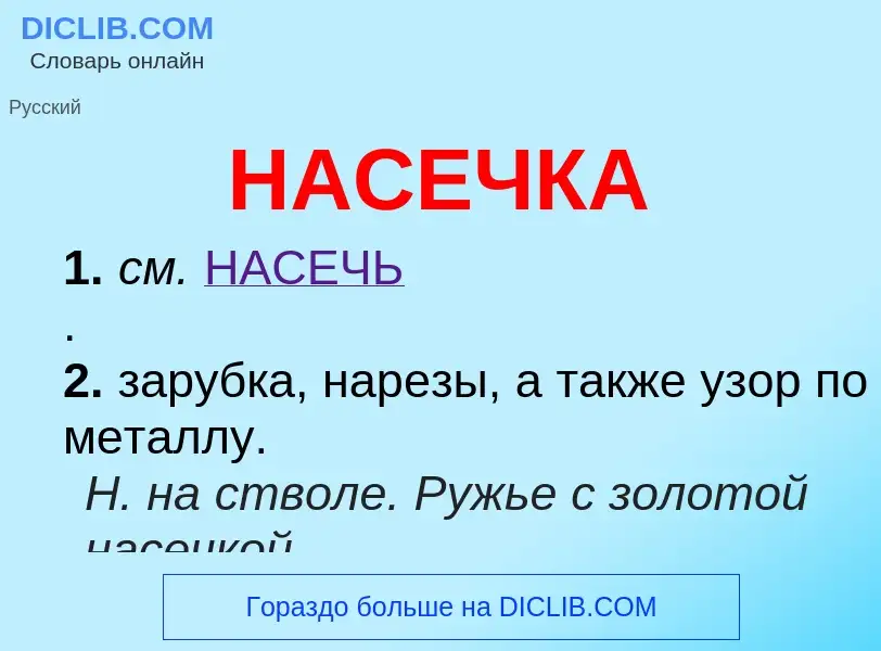 O que é НАСЕЧКА - definição, significado, conceito