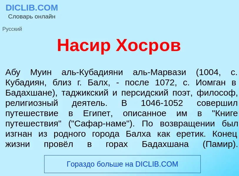 O que é Нас<font color="red">и</font>р Хоср<font color="red">о</font>в - definição, significado, con