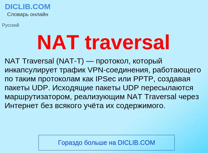 What is NAT traversal - meaning and definition