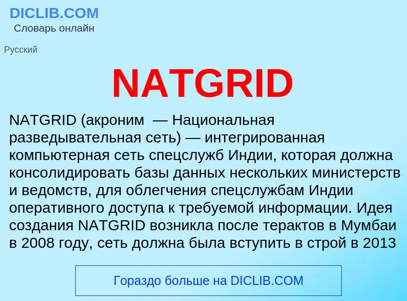 What is NATGRID - definition