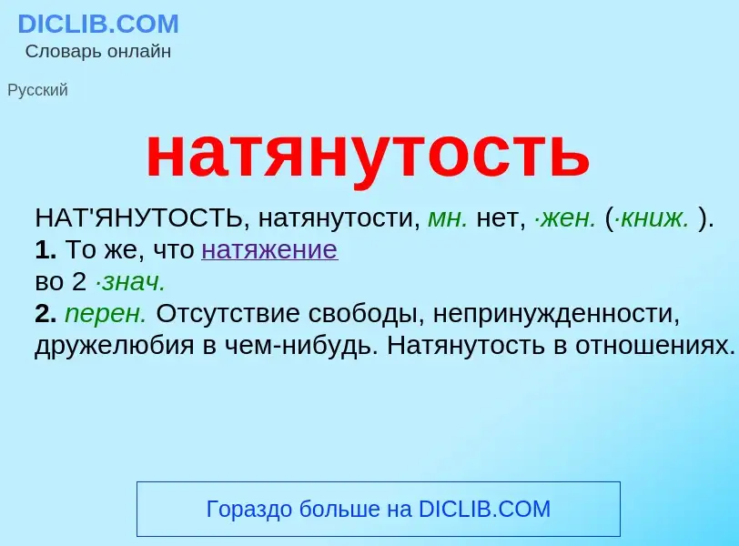 Что такое натянутость - определение