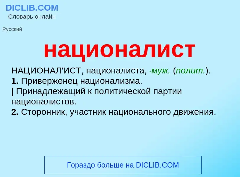 What is националист - definition