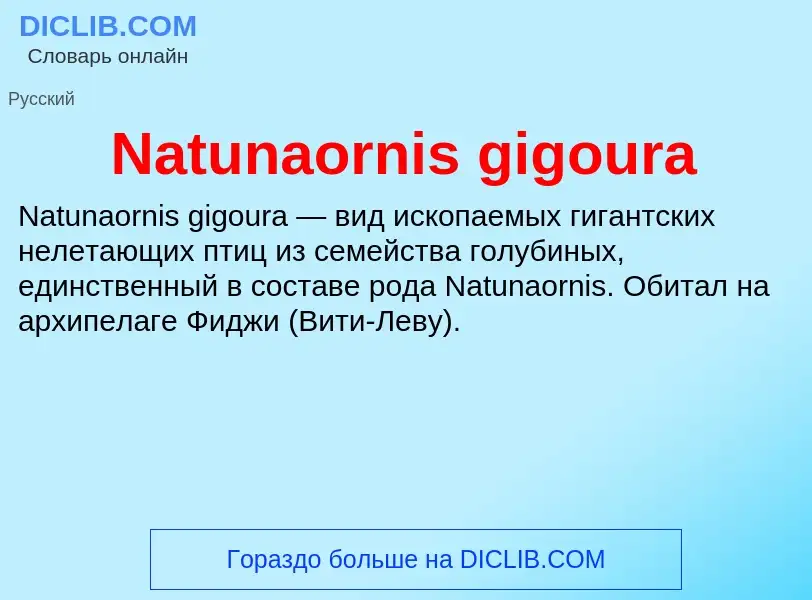 Что такое Natunaornis gigoura - определение