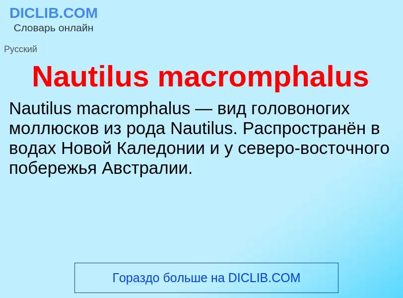 Что такое Nautilus macromphalus - определение