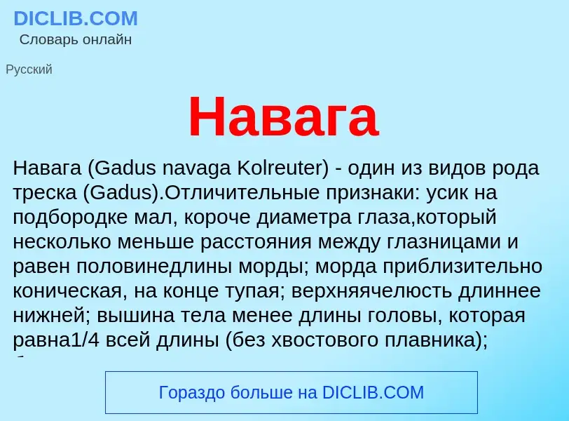 Wat is Навага - definition