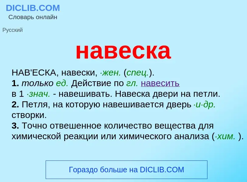 What is навеска - definition