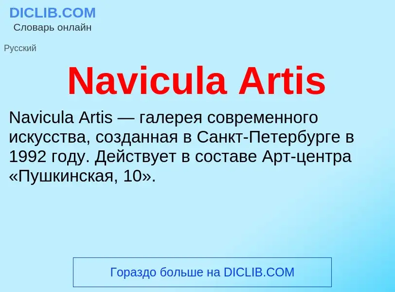 What is Navicula Artis - meaning and definition