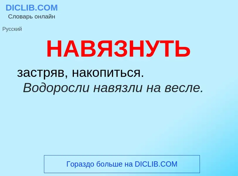 Wat is НАВЯЗНУТЬ - definition