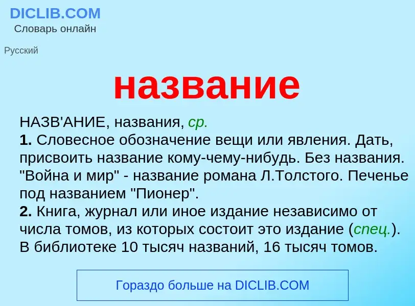 Что такое название - определение