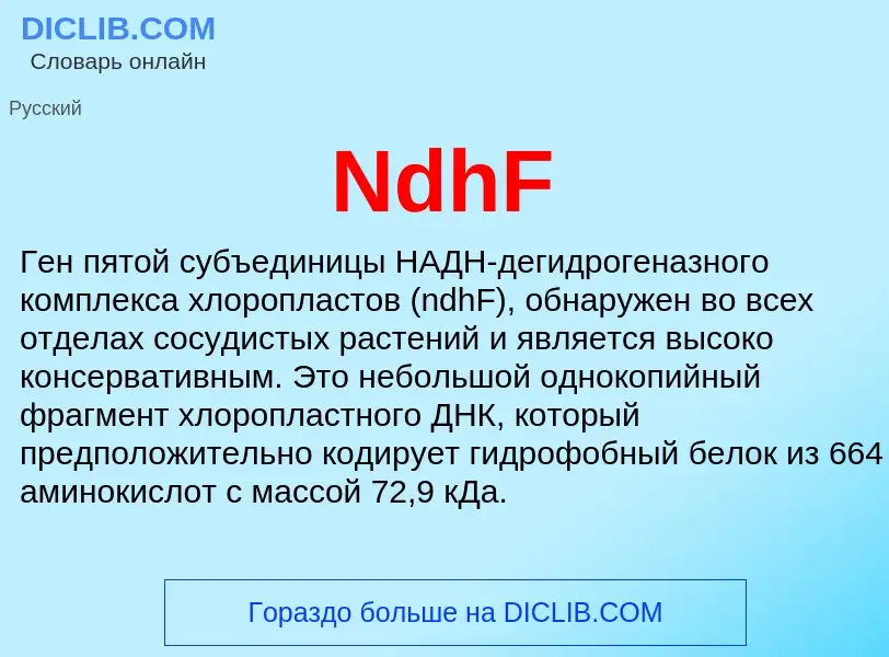 Что такое NdhF - определение