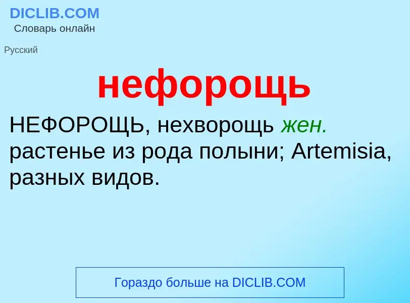 Что такое нефорощь - определение