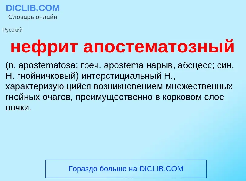 Что такое нефрит апостематозный  - определение