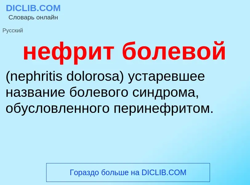 Что такое нефрит болевой  - определение