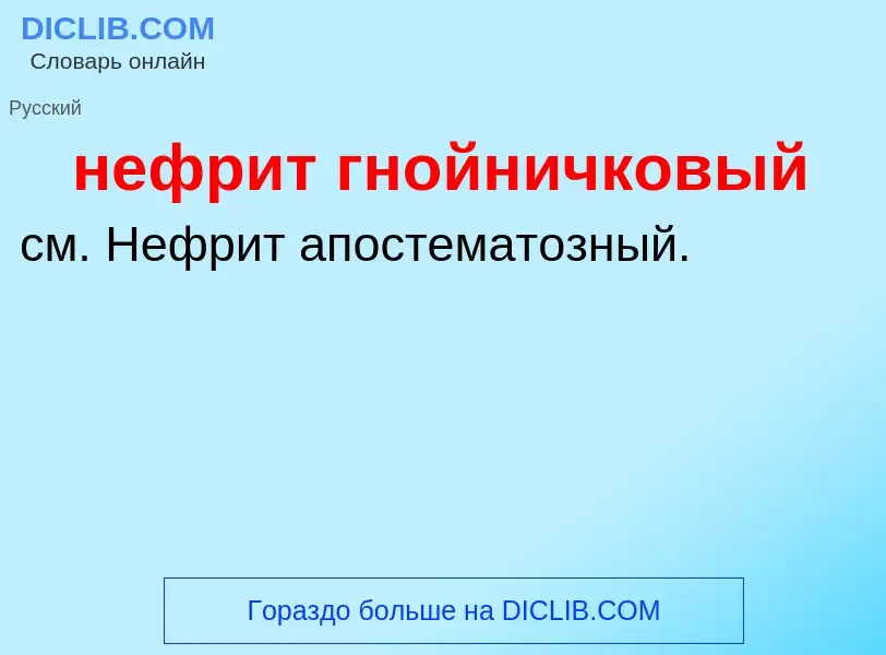 Что такое нефрит гнойничковый - определение