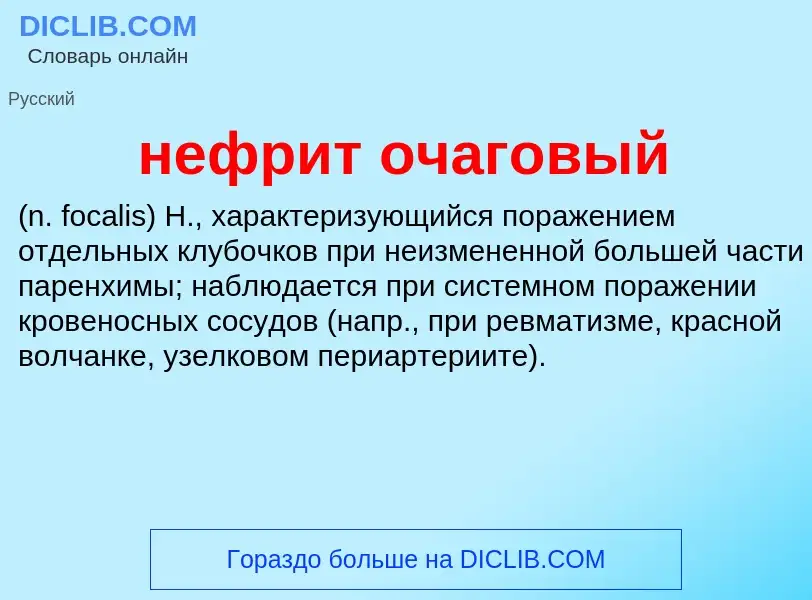 Что такое нефрит очаговый  - определение