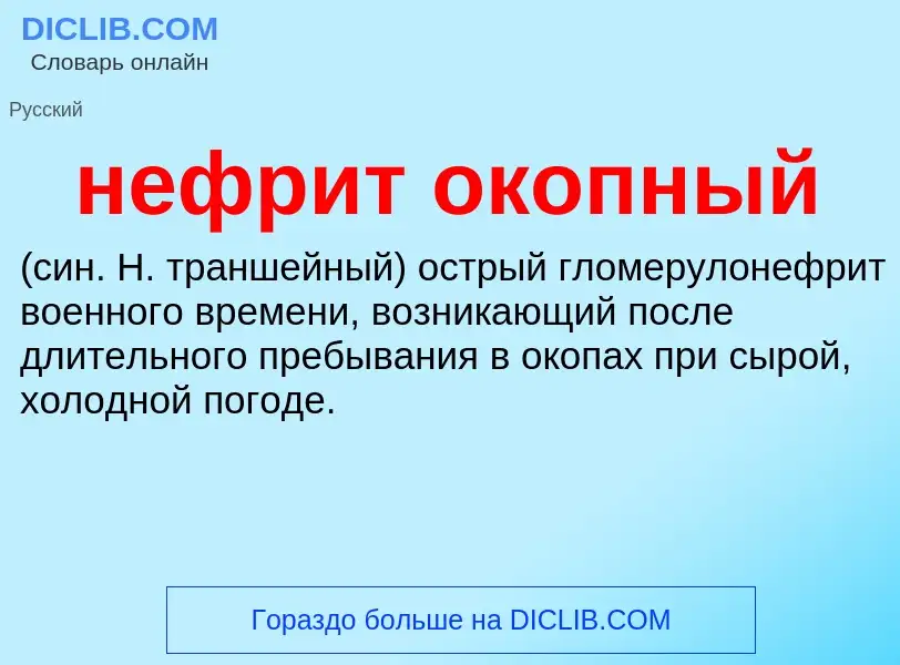 Что такое нефрит окопный  - определение