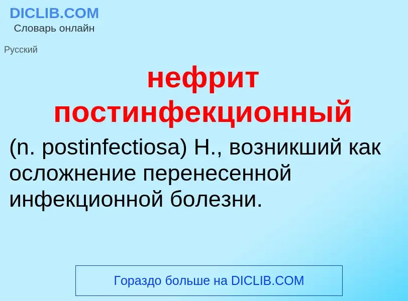 Что такое нефрит постинфекционный  - определение