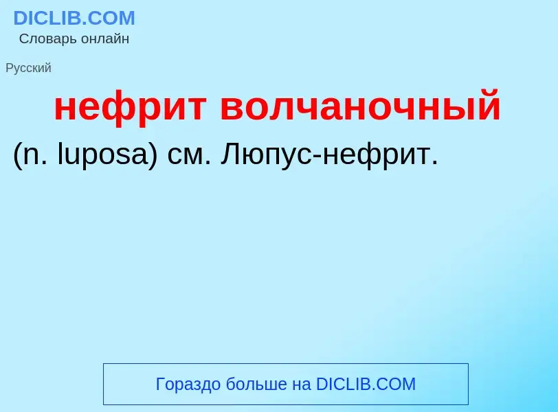 Что такое нефрит волчаночный  - определение