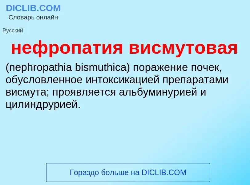 Что такое нефропатия висмутовая  - определение