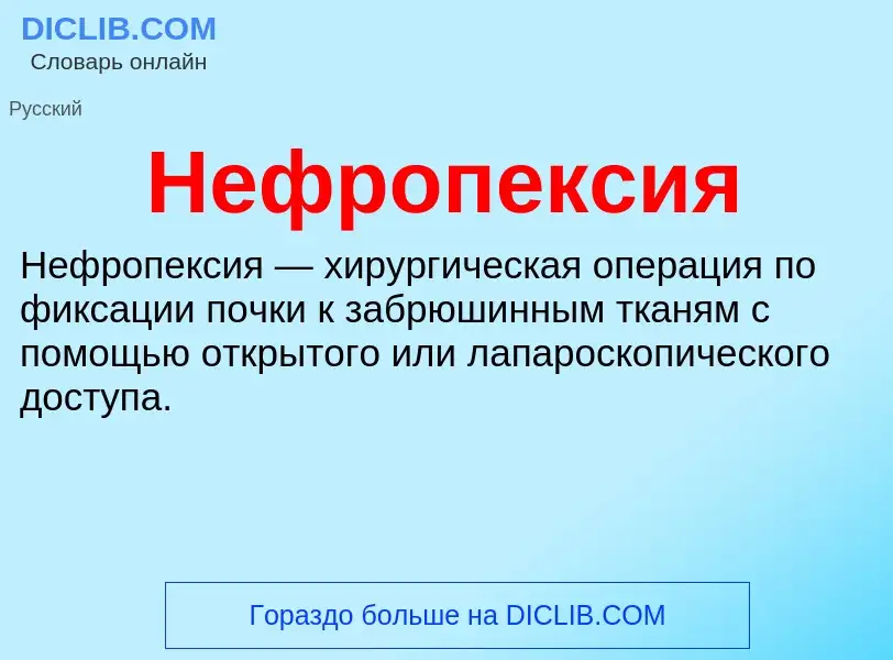 Что такое Нефропексия - определение