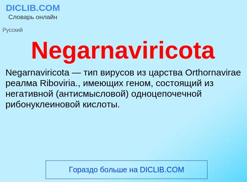 Что такое Negarnaviricota - определение