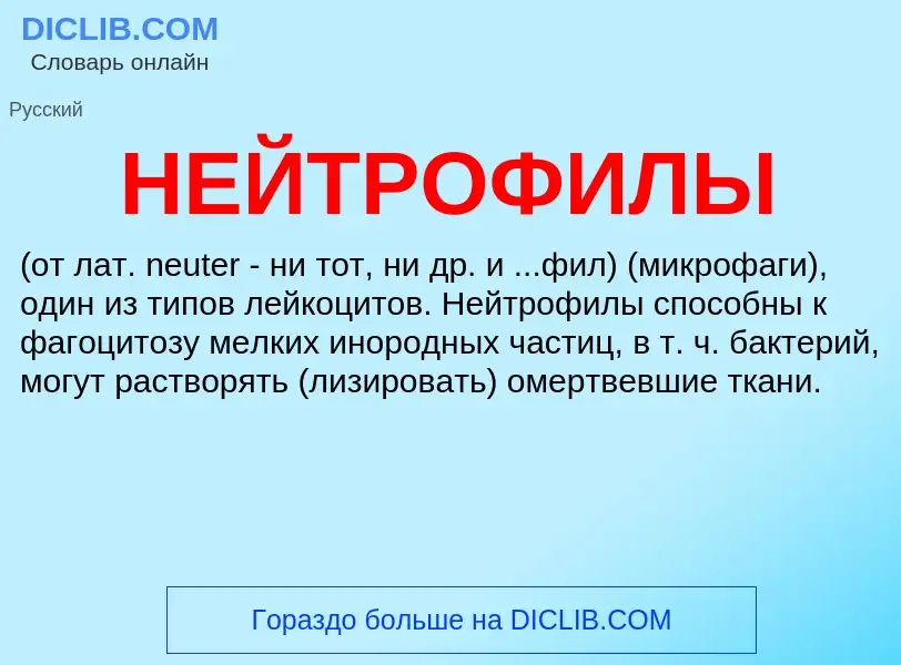 What is НЕЙТРОФИЛЫ - definition