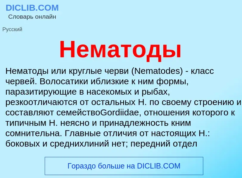 Wat is Нематоды - definition