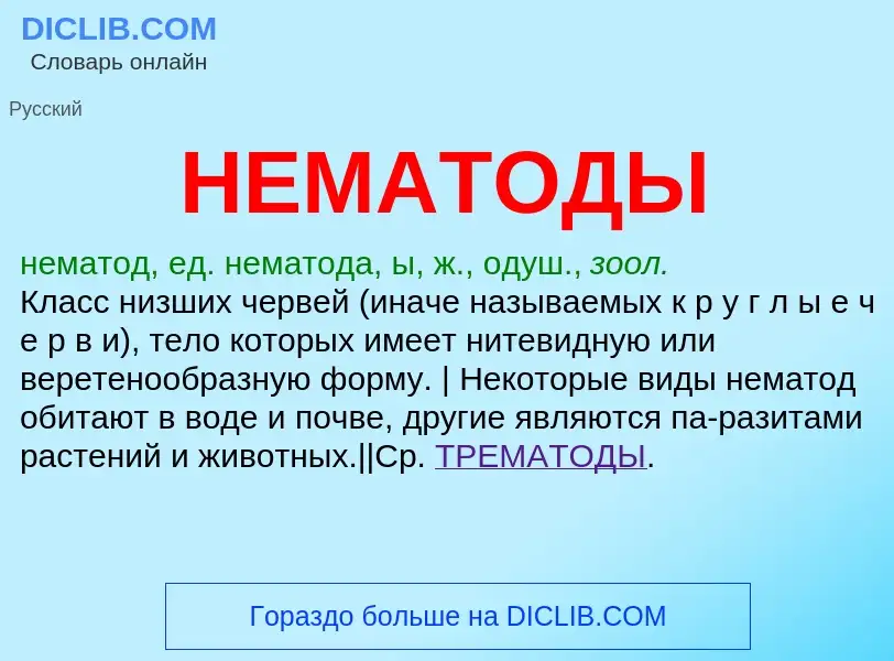 ¿Qué es НЕМАТОДЫ? - significado y definición