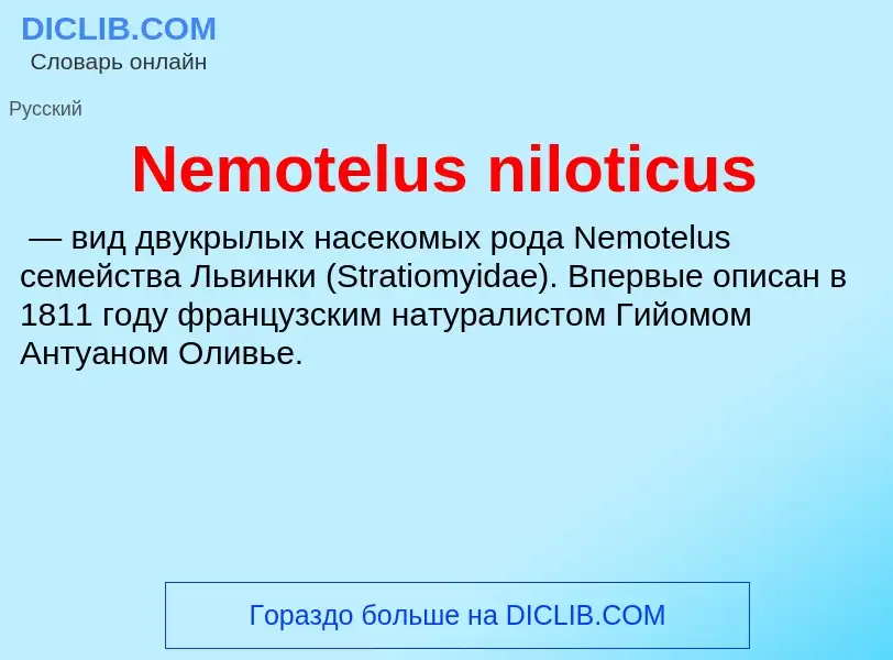 Что такое Nemotelus niloticus - определение