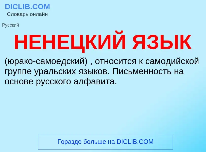 What is НЕНЕЦКИЙ ЯЗЫК - definition