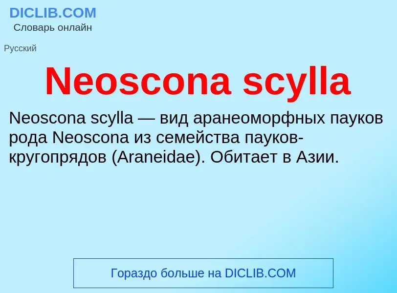 What is Neoscona scylla - meaning and definition