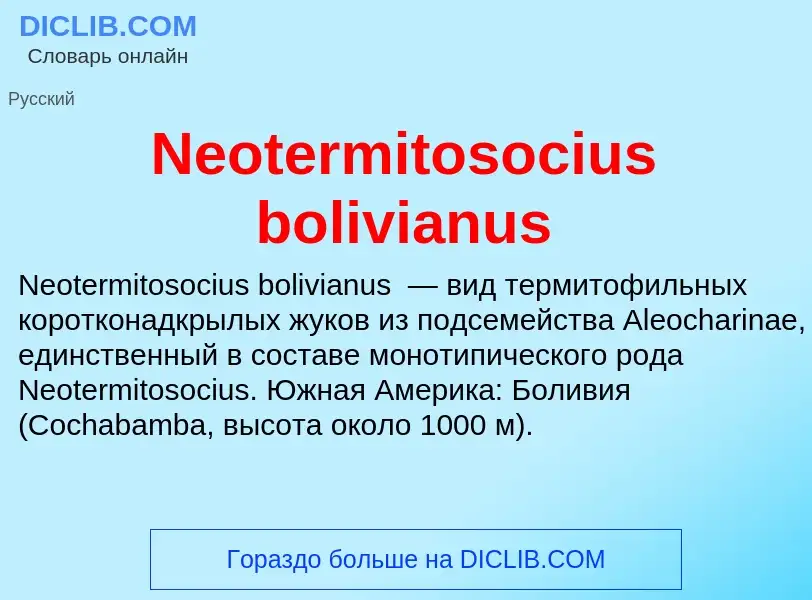 What is Neotermitosocius bolivianus - meaning and definition