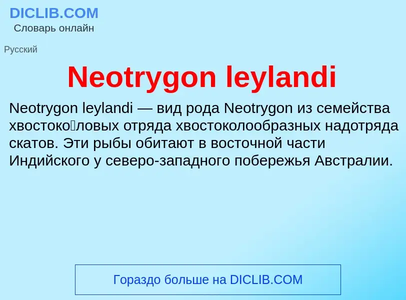 What is Neotrygon leylandi - meaning and definition