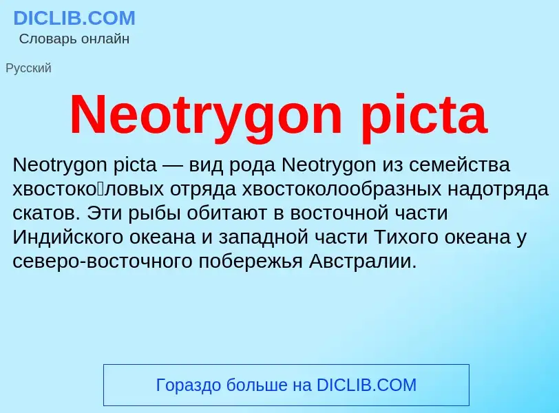 What is Neotrygon picta - meaning and definition