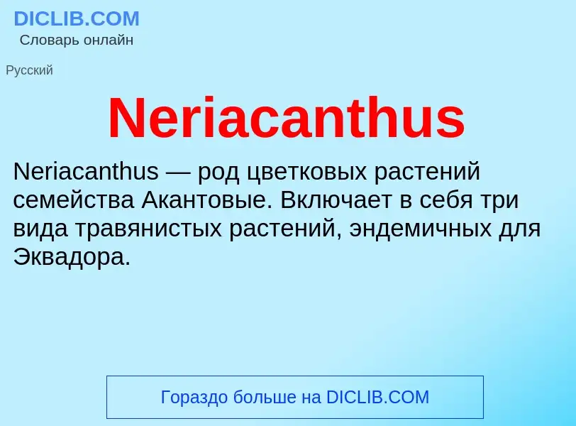 What is Neriacanthus - meaning and definition