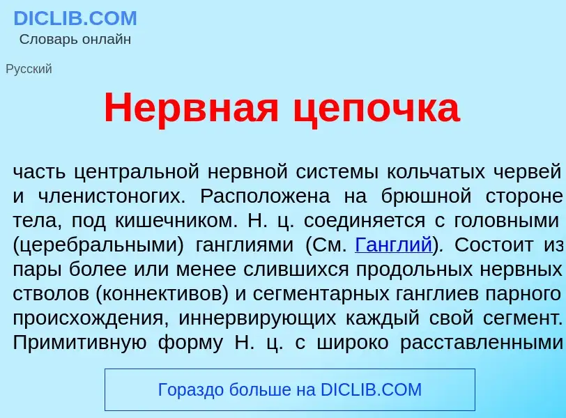 Что такое Н<font color="red">е</font>рвная цеп<font color="red">о</font>чка - определение