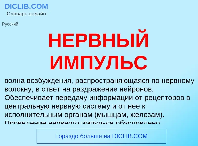 What is НЕРВНЫЙ ИМПУЛЬС - definition