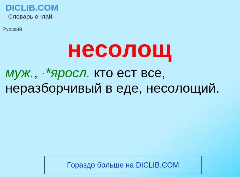 Что такое несолощ - определение