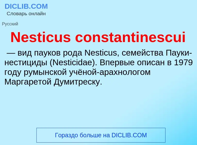 What is Nesticus constantinescui - meaning and definition