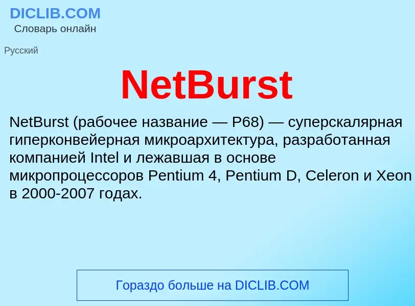 What is NetBurst - meaning and definition