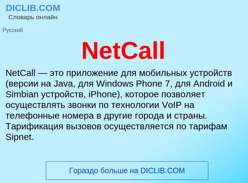 What is NetCall - meaning and definition